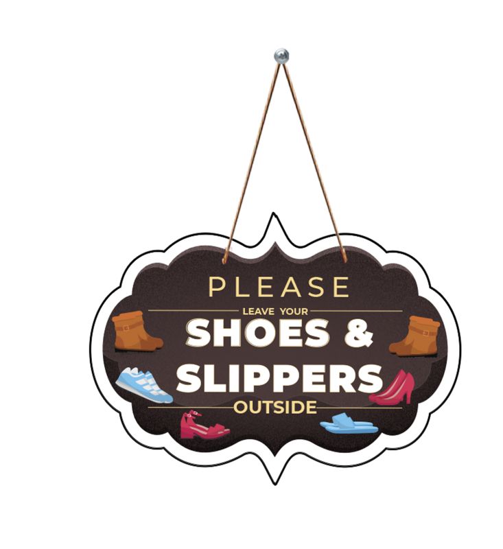 Please Leave Your Shoes & Slippers Outside Wall Hanging | Home & Office Decor | Wooden Wall Hanging for Home, Office, Shop and Clinic,Wooden Wall Sculpture